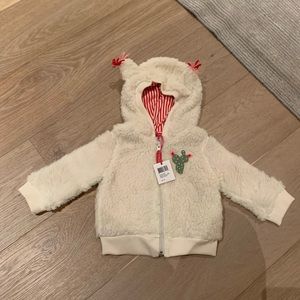 Oilily Hellolama Sweet Cardigan faux fur jacket